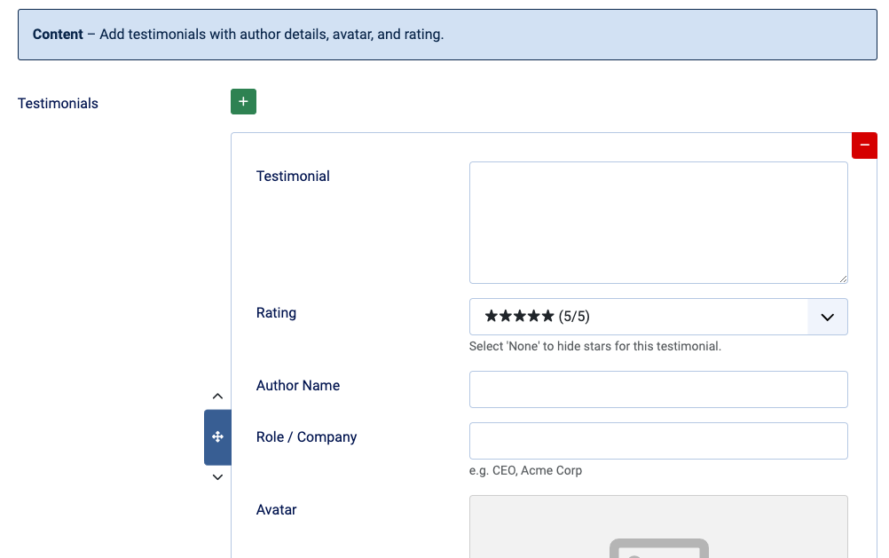 Testimonial, Quote slider