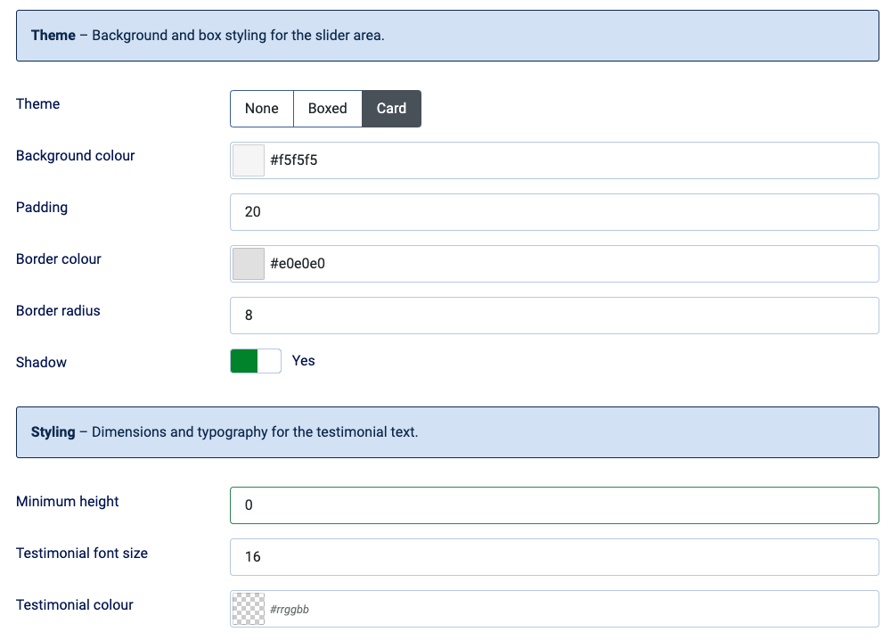 Testimonial, Quote slider